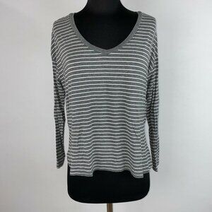 Soft & Sexy American Eagle T-Shirt Womens XS Striped Relaxed Long Sleeves Slits